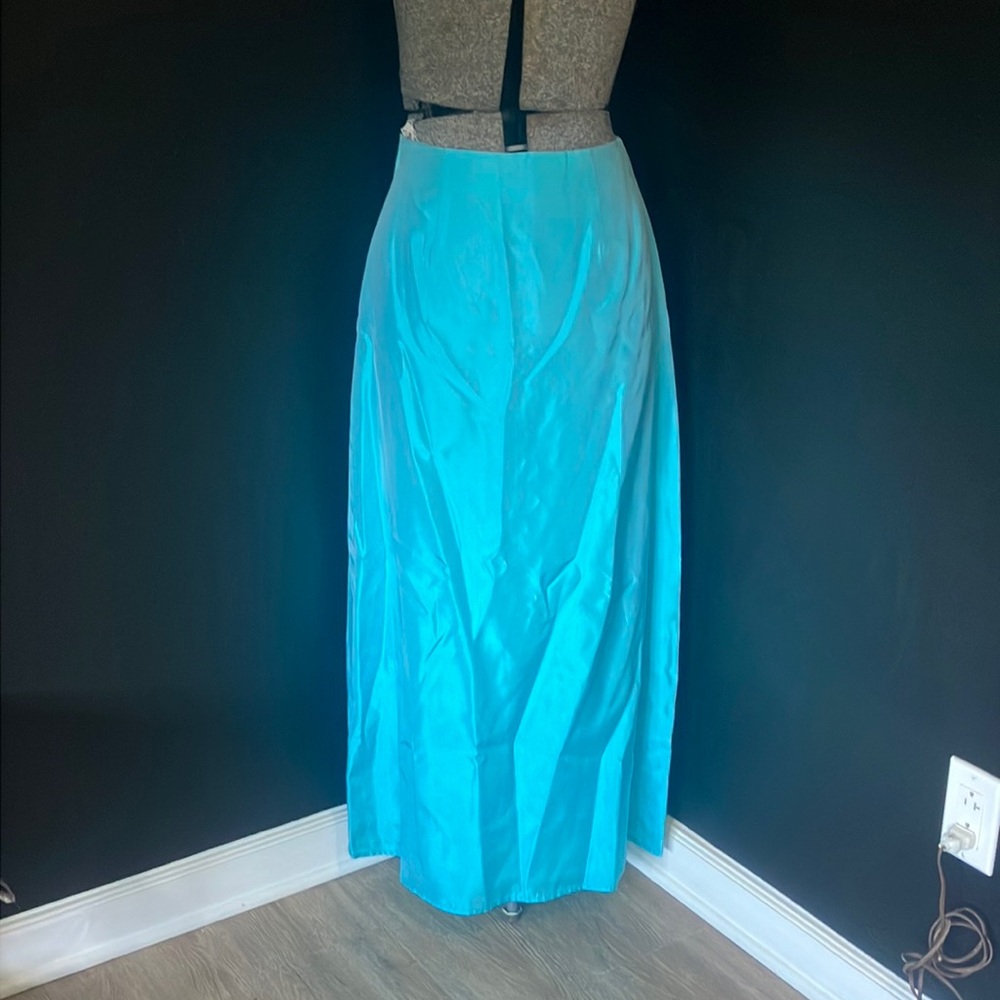 Jody California Blue Formal High-waist Maxi Skirt size 7 Vintage